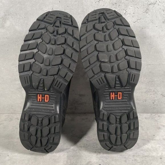 Harley Davidson Low Top Boots Mens Sz 8.5 Womens 10 Riding Black Leather Shoes - Picture 8 of 9